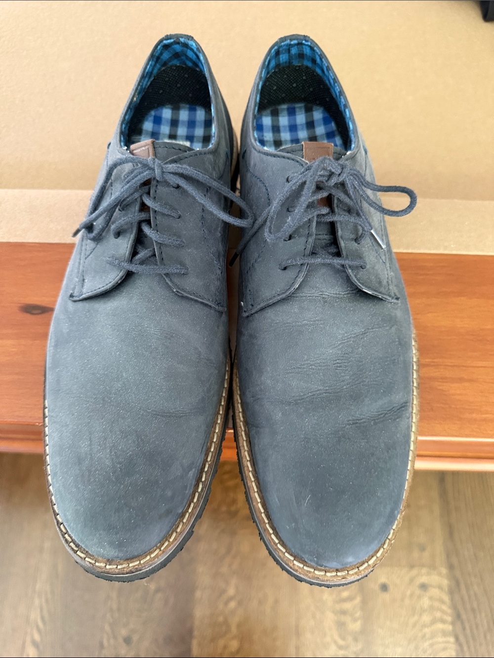 Ben Sherman Men's Dark Gray/ blue Suede Chukka Boots